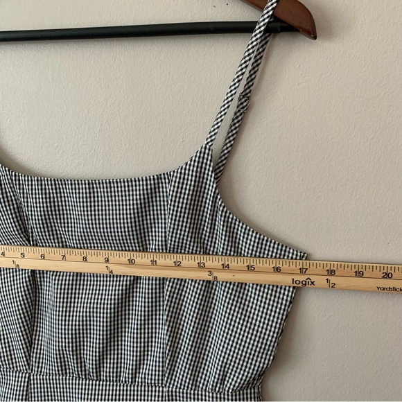 Zaful Gingham Plaid Check Black & White Mini Dress Ruffle Hem Coquette Girl US 4 - Picture 10 of 12